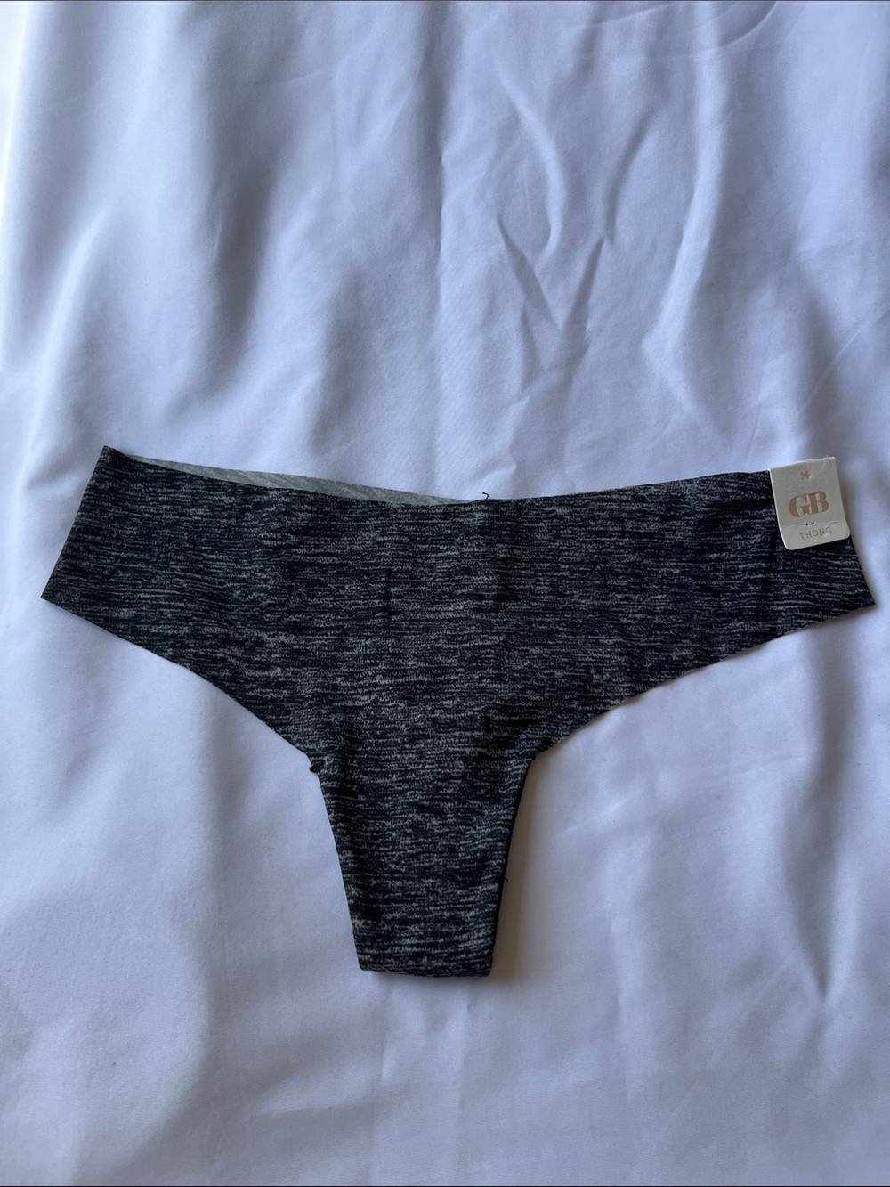 Gianni Bini Seamless Kids Thong Panty - Heather Gray/Black